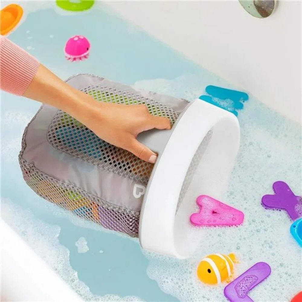 Hanging Bath Toy Storage with Quick Drying Mesh, Grey